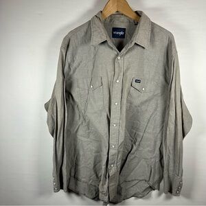 Wrangler Pearl snap Gray Button-Up Shirt